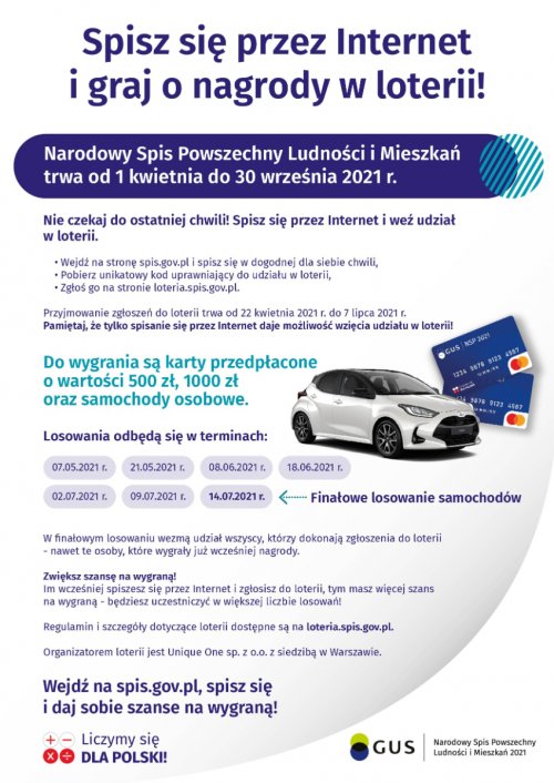 reklama loteria Narodowego Spisu Powszechnego