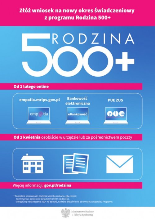 Plakat programu 500 plus.